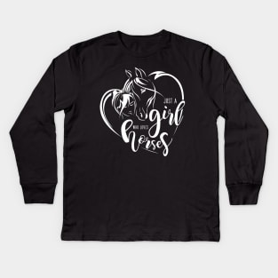 Just a Girl who Loves Horses by Farm n' Fancy Kids Long Sleeve T-Shirt